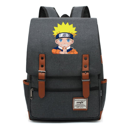 Naruto Printed Teenage Student Backpack For Men And Women, Casual Belt Buckle, Classic Backpack 38*27*12.5cm