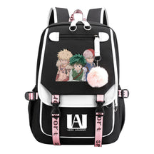 My Heroes Academy Usb Youth Student Backpack For Boys And Girls, Casual Woven Strap Flip Back Backpack