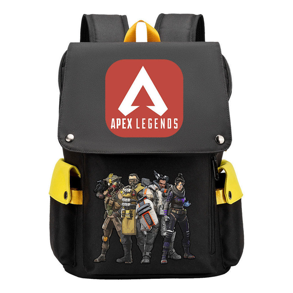 Apex Hero Print Usb Charging Cap Headpiece Student Backpack Leisure Backpack