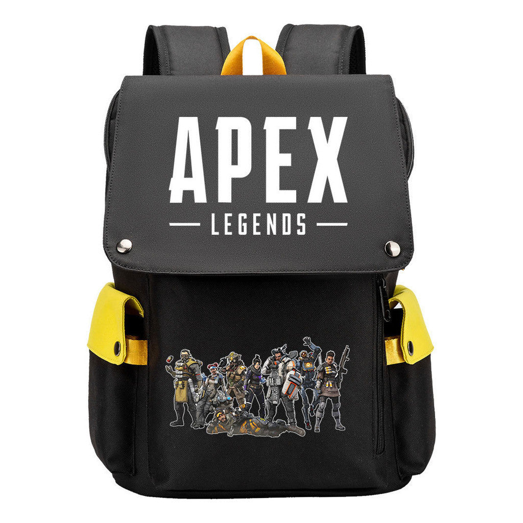 Apex Hero Print Usb Charging Cap Head Style Student School Bag Casual Backpack