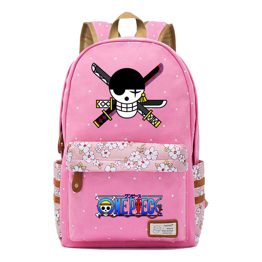 Anime Pirate Wang Lufei Printed Student School Bag Fragmented Flower Leisure Backpack