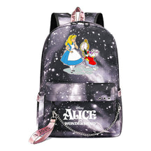 Cheshire Cat Alice's Adventure In Wonderland Youth School Bag Casual Weaving Strap Backpack