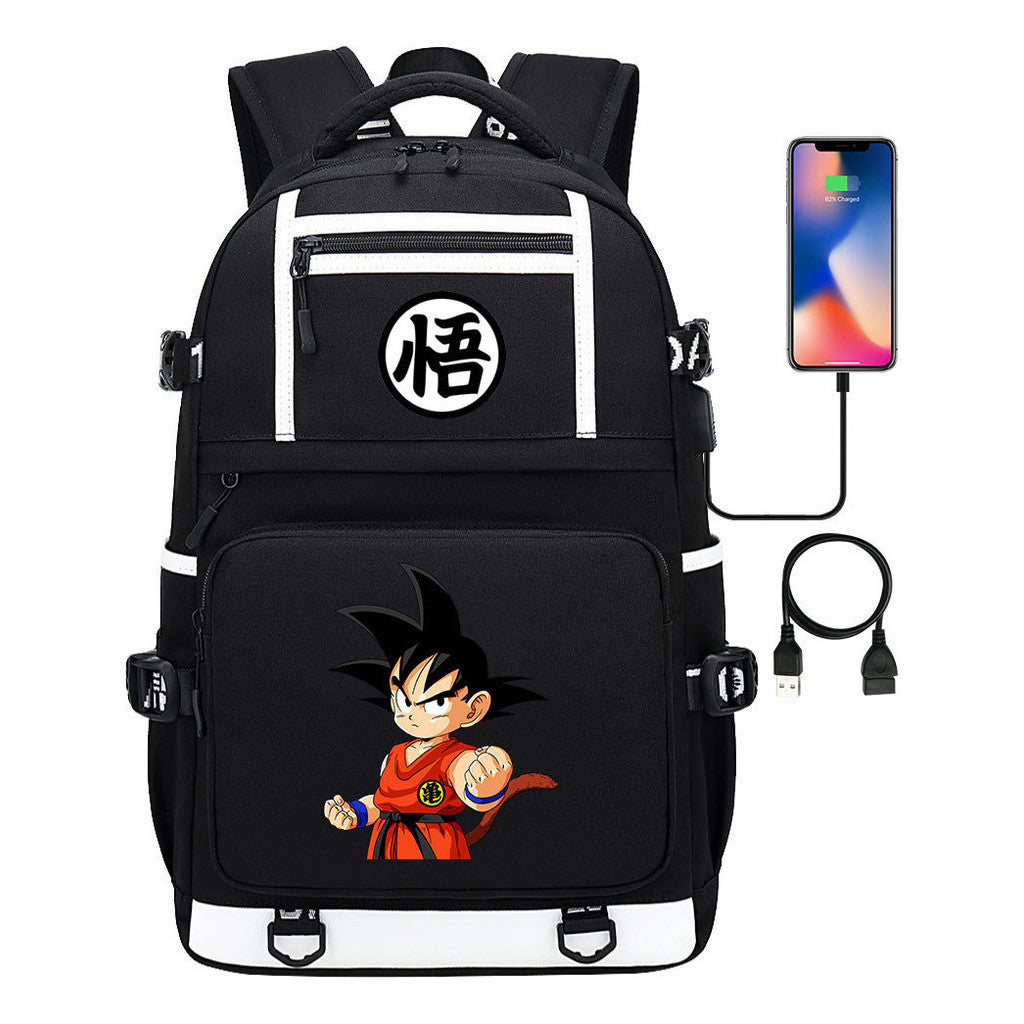 Manga Dragon Ball Usb Youth Student Backpack For Men And Women, Backpack For Leisure Travel