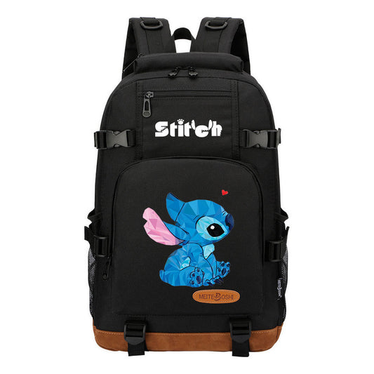 Anime Star Baby Stitch Printed Student Backpack Men And Women's Leisure Travel Backpack