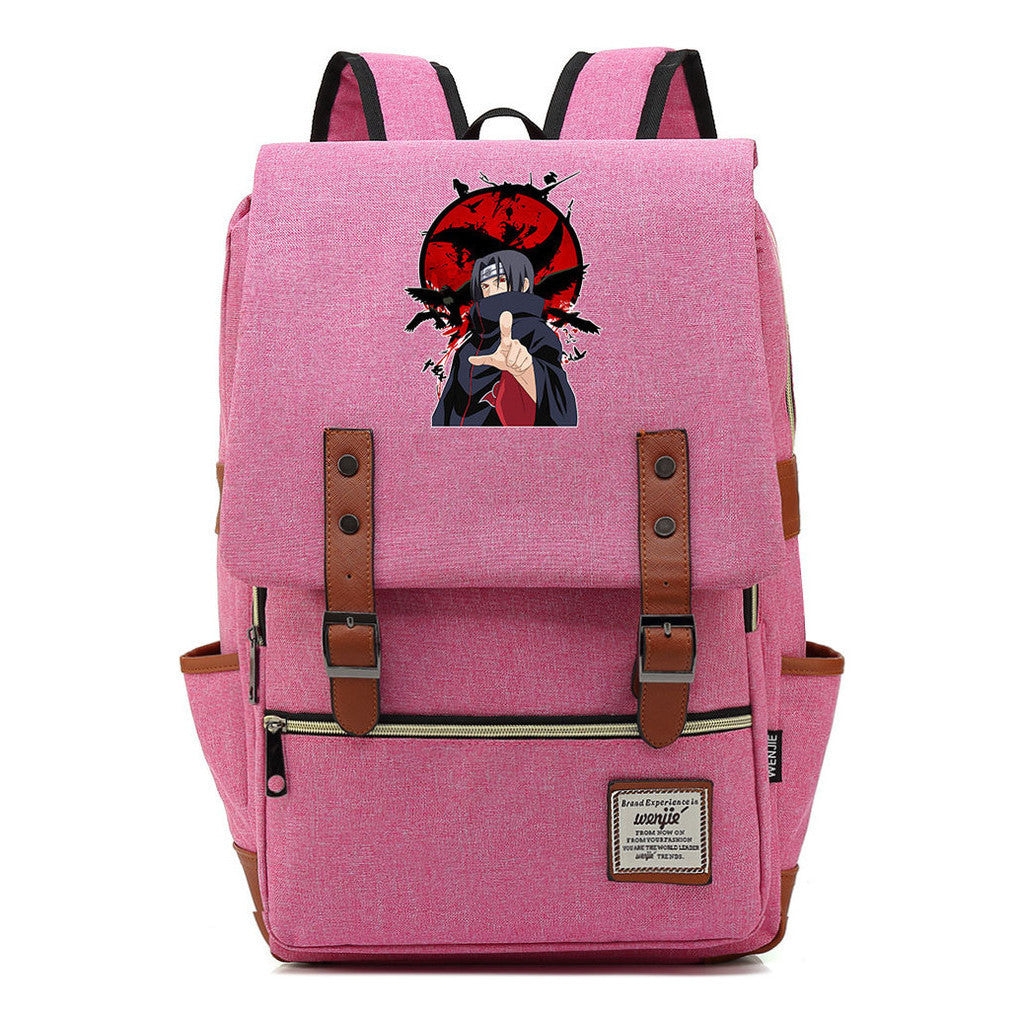 Naruto Printed Student Backpack For Men And Women, Casual Belt Buckle, Classic Backpack