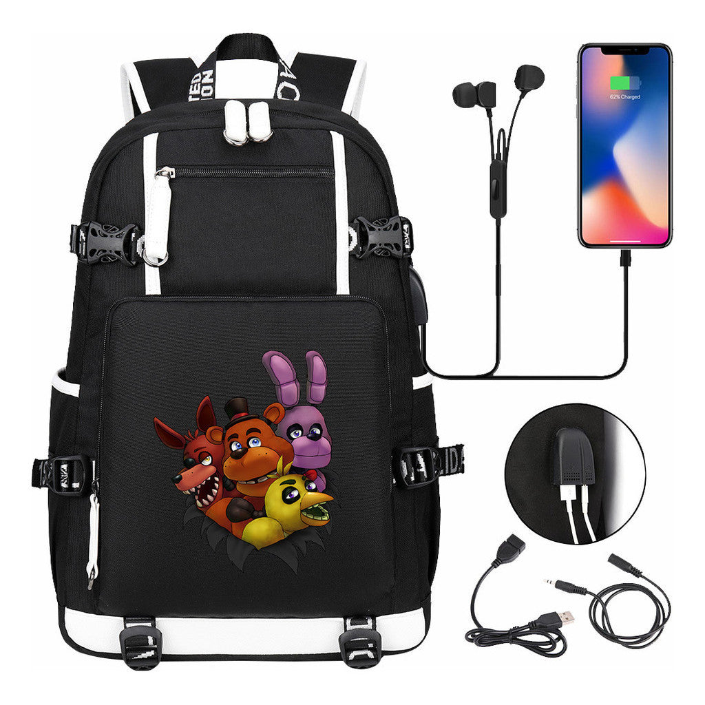 Toy Bear Game Usb Large Capacity Youth Student School Bag Leisure Travel Backpack