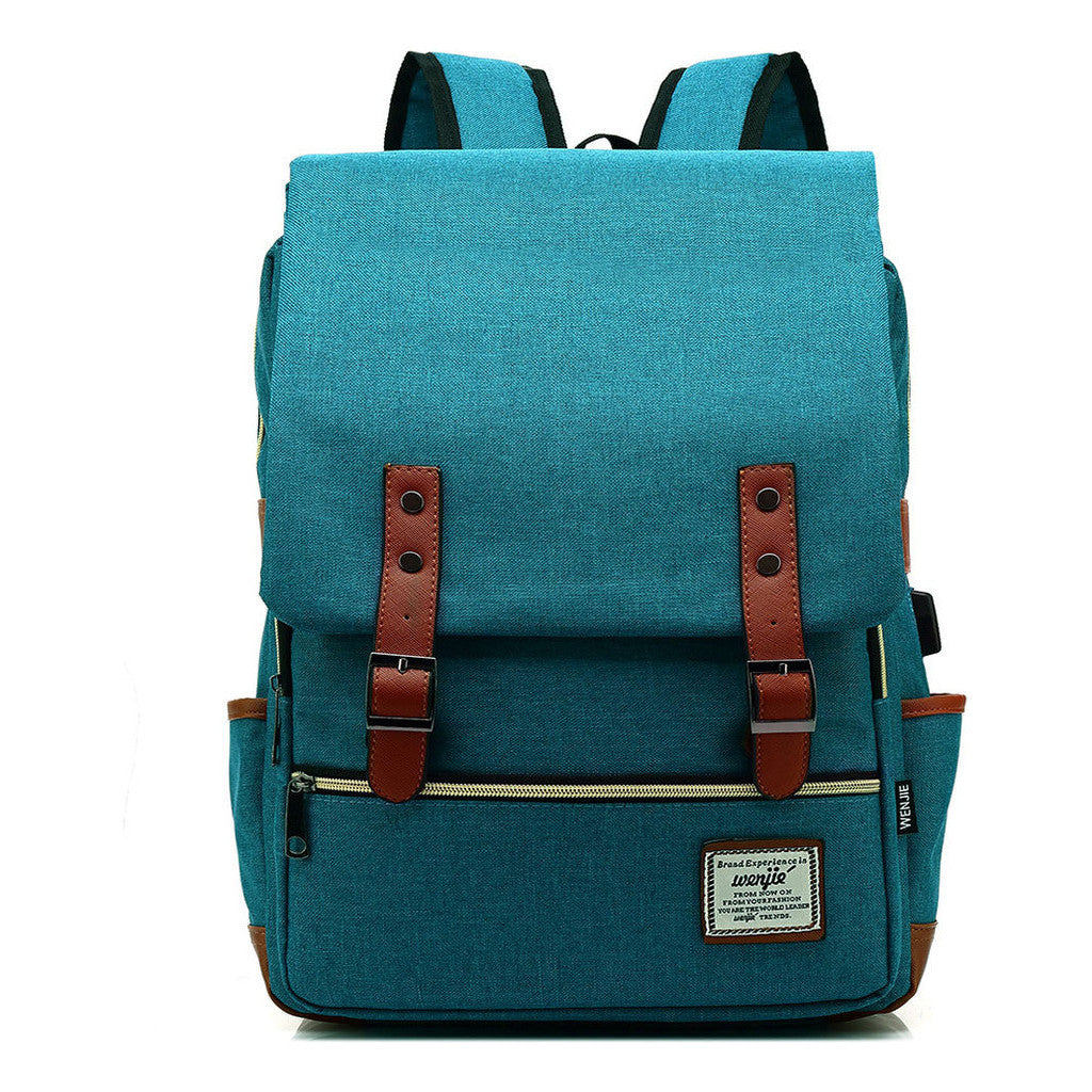 Usb Youth Student Backpack For Men And Women With Casual Belt Buckle Printed Backpack