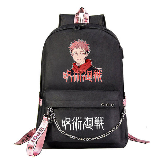 Cartoon Usb Youth Student Backpack For Men And Women's Leisure Travel Backpack