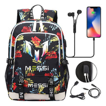 Sports Football Stars, Teenagers, Primary And Secondary School Students, Backpack Usb, Men's And Women's Leisure Backpack