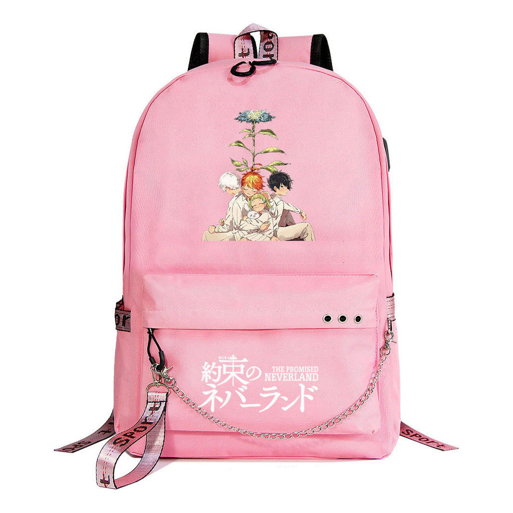 Promised Dream Island Usb Youth Student Backpack For Men And Women Leisure Travel Backpack