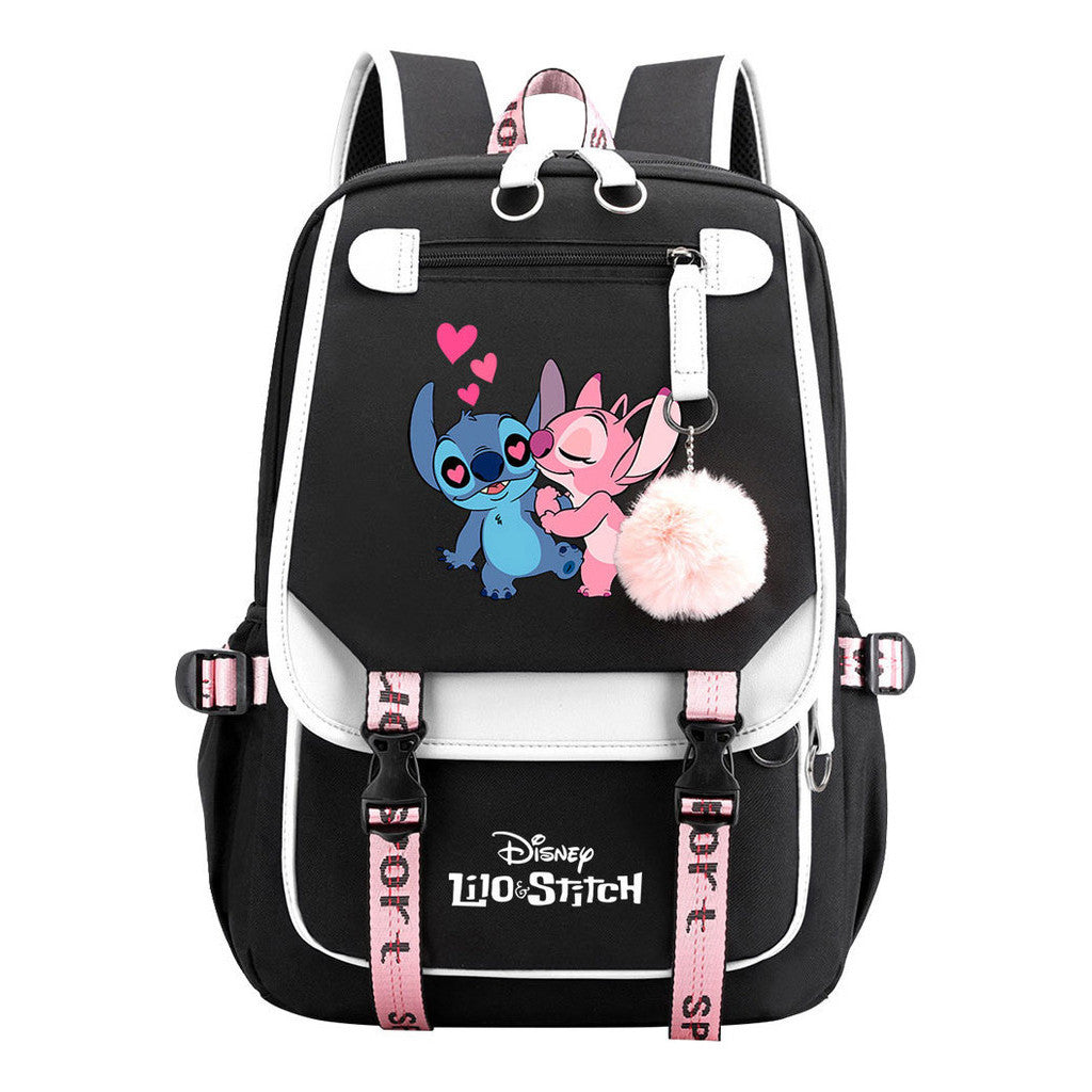 Interstellar Baby Stitch Usb Backpack For Boys And Girls Casual Woven Strap Flip Backpack