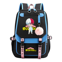 My Heroes Academy Usb Youth Student Backpack With Casual Woven Strap Flip Back Backpack