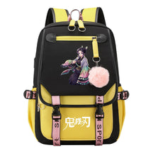 Cartoon Fashion Usb Youth School Bag For Boys And Girls Casual Ribbon Flip Backpack