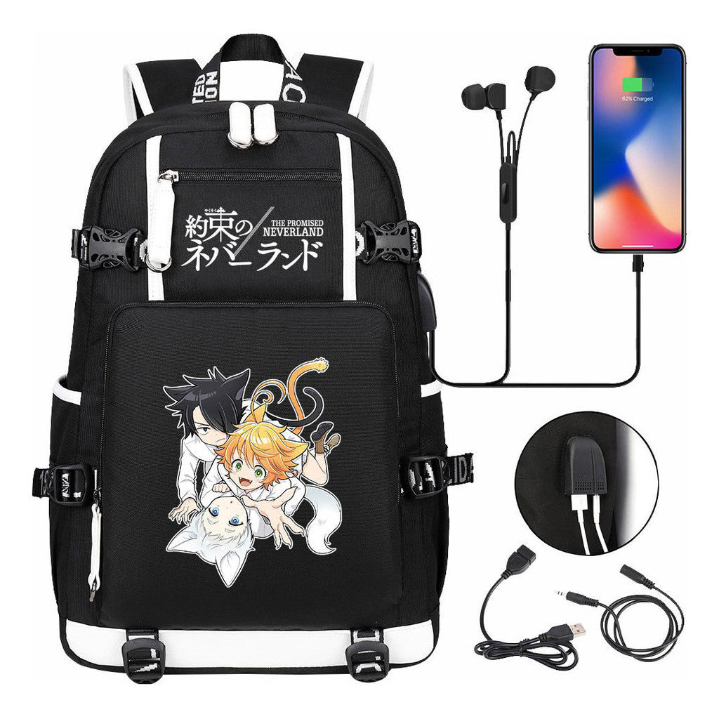 Promised Dream Island Usb Large Capacity Youth Student Backpack For Boys And Girls Leisure Travel Backpack