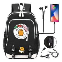 Comic Lazy Egg Youth Student Backpack Usb Men's And Women's Leisure Backpack