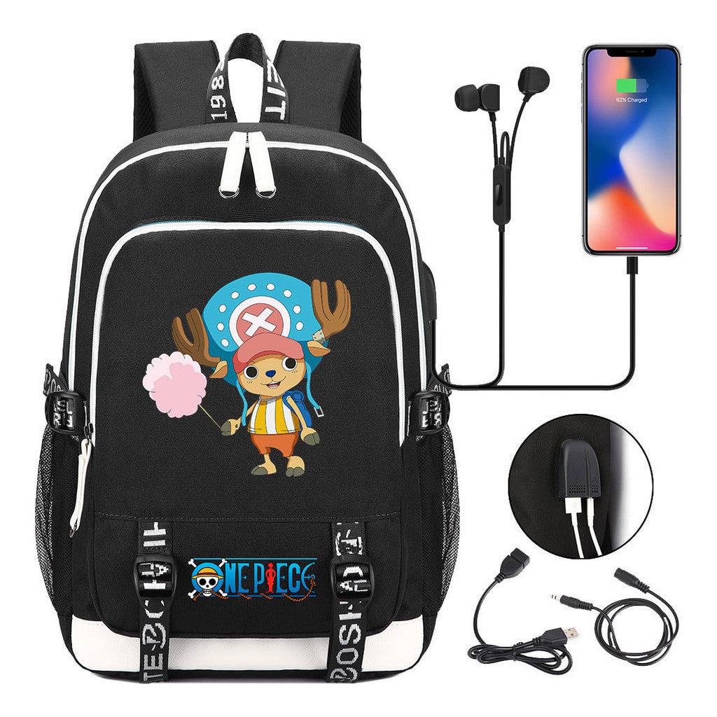 Anime Pirate Wang Lufei Youth Student School Bag Usb Men's And Women's Leisure Backpack