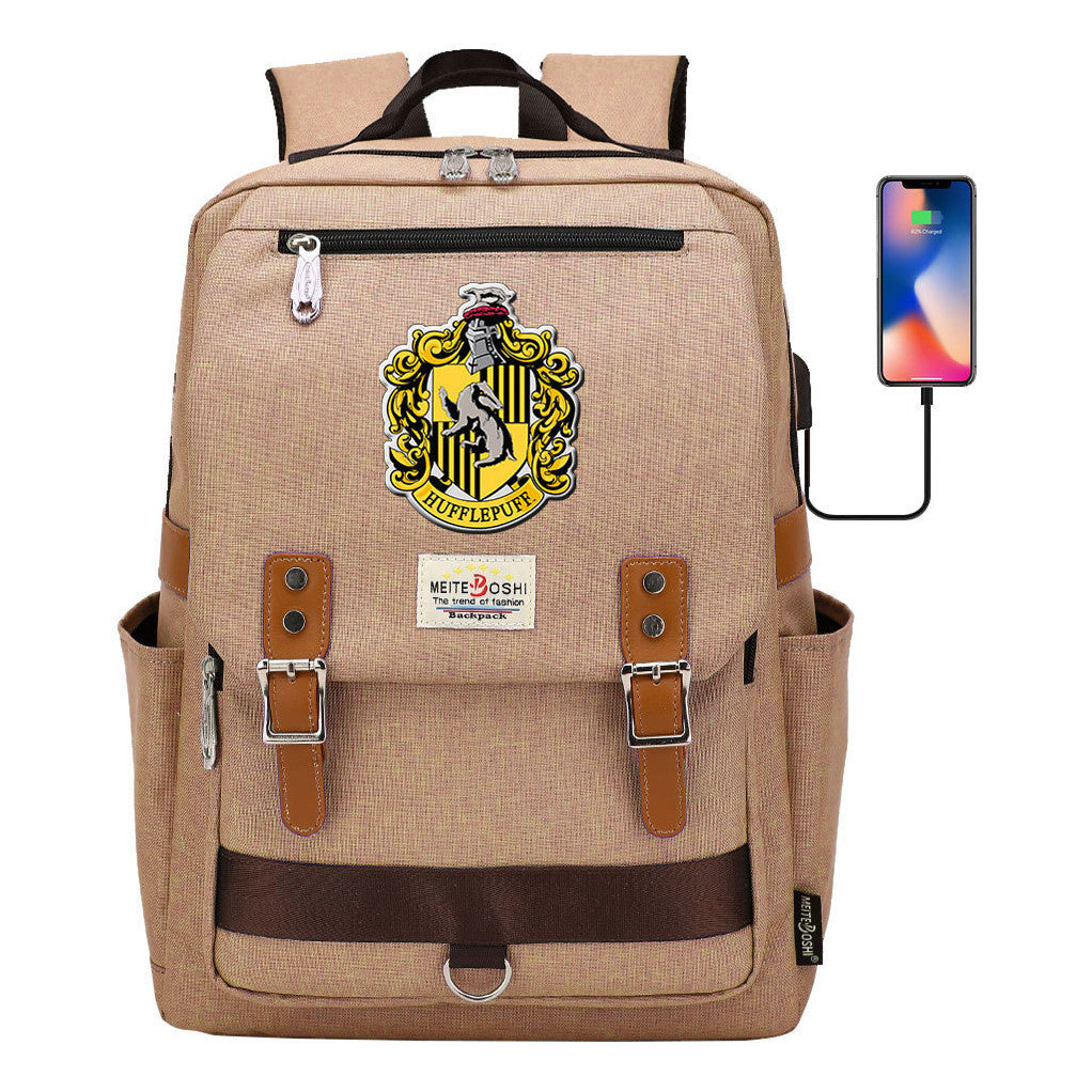 Usb Magnetic Buckle Student Backpack For Men And Women, Youth Leisure Backpack