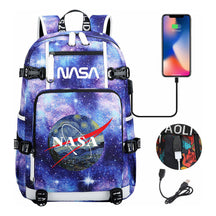 Nasa Fashion Printed Usb Student Backpack For Leisure Travel Backpack