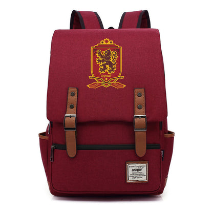 School Of Witchcraft And Wizardry Printed Youth Student Backpack For Men And Women, Casual Belt Buckle, Classic Backpack