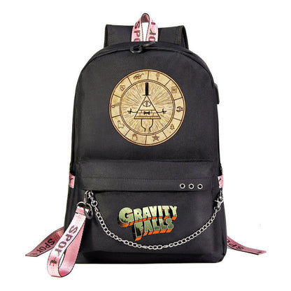 Cartoon Strange Town Youth Student School Bag Men's And Women's Leisure Travel Backpack