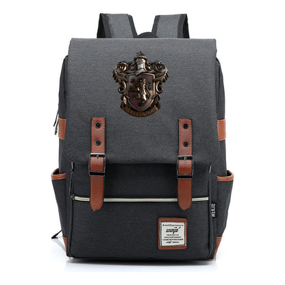 School Of Witchcraft And Wizardry Printed Youth Student Backpack For Men And Women, Casual Belt Buckle, Classic Backpack