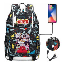 Anime Dog Yaksha Usb Earbuds Youth Student Backpack Travel Backpack
