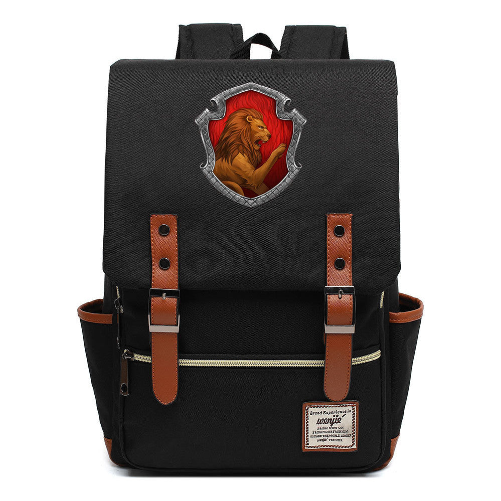 Academy Of Magic Print Teen School Bag Casual Belt Buckle Classic Backpack