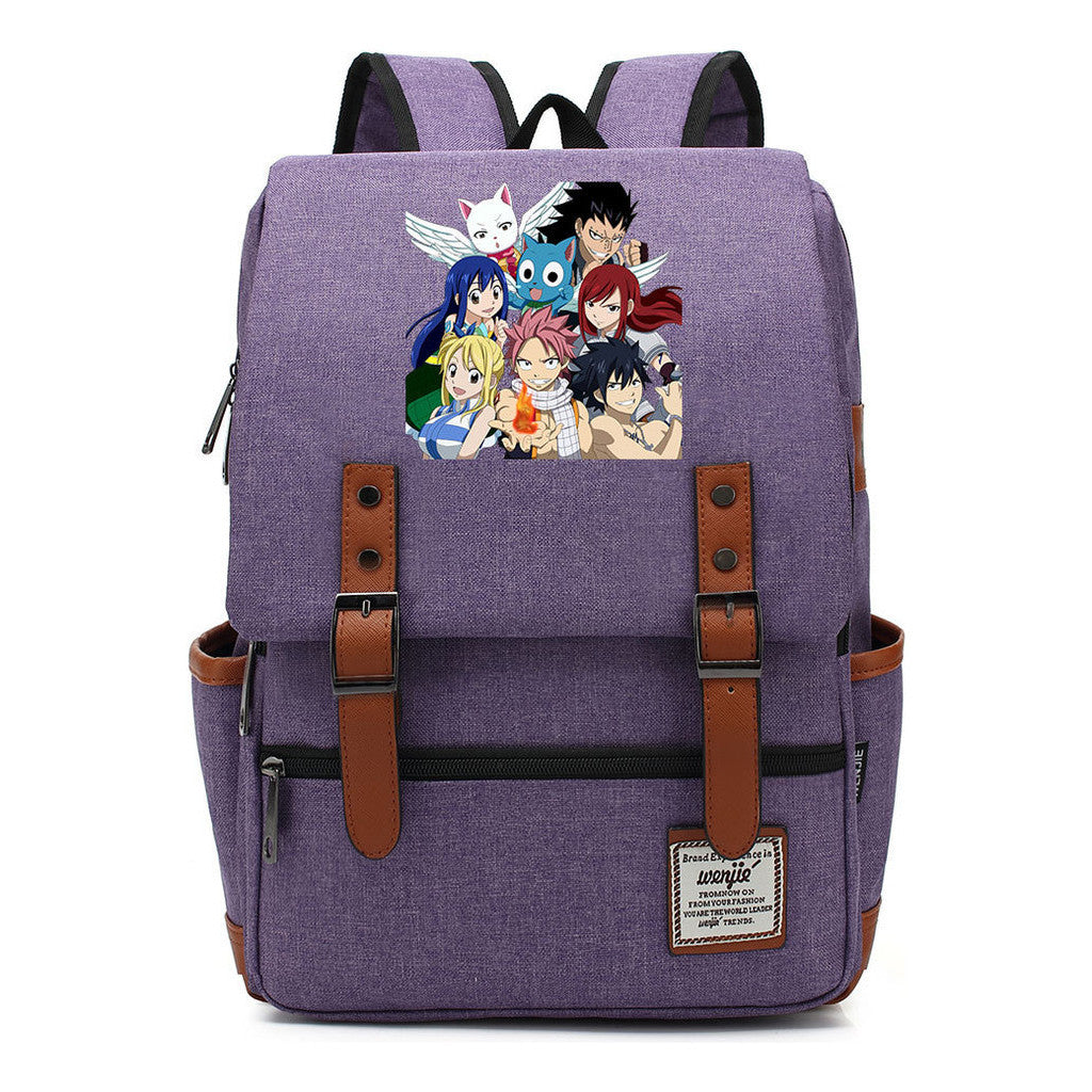 Printed Teenage Student Backpack For Men And Women With Casual Belt Buckle Classic Backpack 38*27*12.5cm
