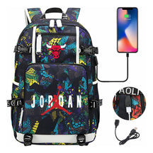 Sports Basketball Star Printed Usb Youth Student Backpack For Men And Women's Leisure Travel Backpack