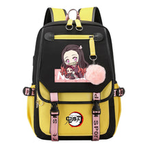 Cartoon Fashion Usb Youth Student Backpack Boy's And Girl's Leisure Ribbon Flip Backpack