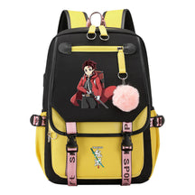 Comic Cartoon Fashion Usb Student Backpack Casual Woven Flap Backpack