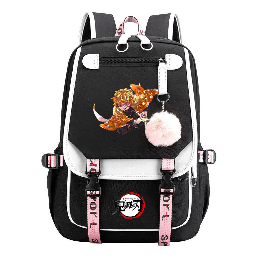 Cartoon Fashion Usb Student Backpack With Casual Woven Strap Flip Back Backpack