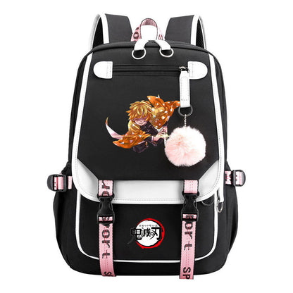 Cartoon Fashion Usb Student Backpack With Casual Woven Strap Flip Back Backpack