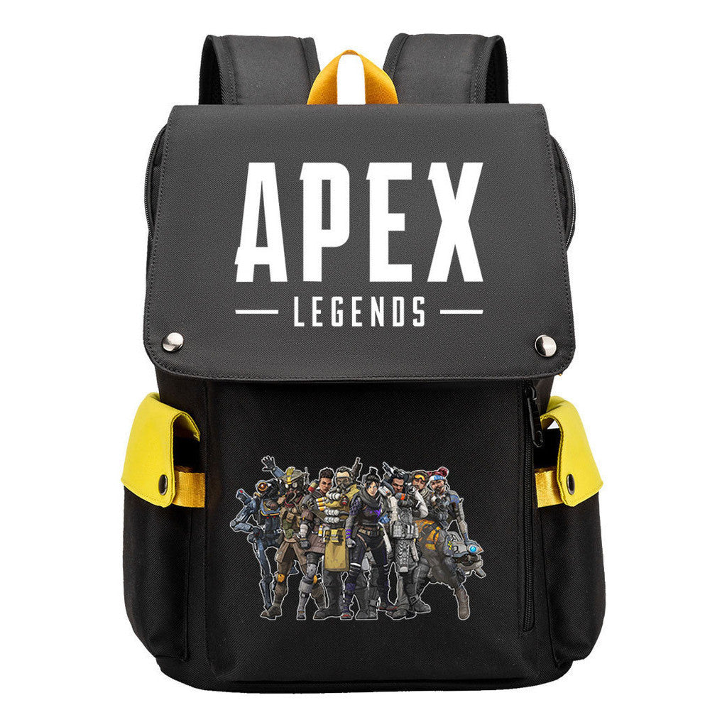 Apex Hero Print Usb Charging Cap Head Style Student School Bag Casual Backpack