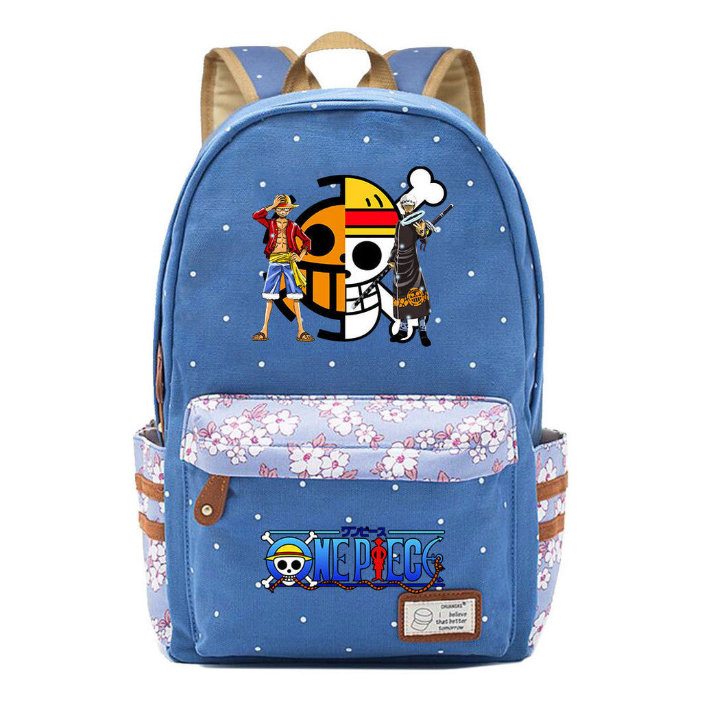 Anime Pirate Wang Lufei Printed Student School Bag Fragmented Flower Leisure Backpack