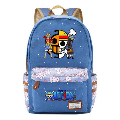 Anime Pirate Wang Lufei Printed Student School Bag Fragmented Flower Leisure Backpack