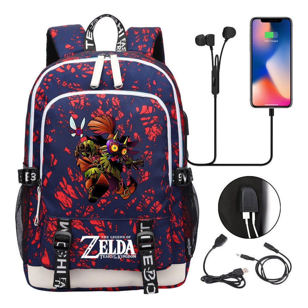 Usb Youth Primary And Secondary School Student Backpack For Men And Women's Leisure Sports Backpack