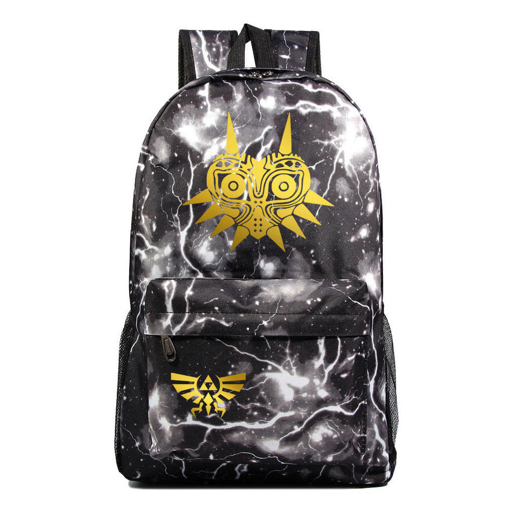Golden Printed Student Backpack Casual Backpack