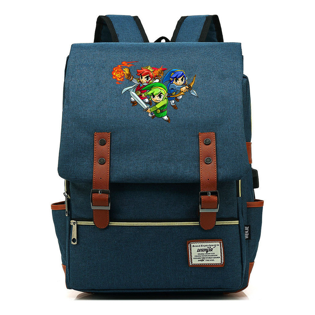 The Tears Of The Kingdom Of Zelda Game Printed Student Backpack Usb Men's And Women's Casual Backpack