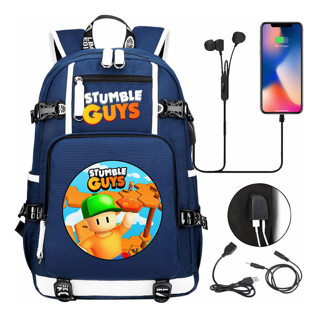 Usb Printed Student Backpack For Men And Women's Leisure Travel Backpack
