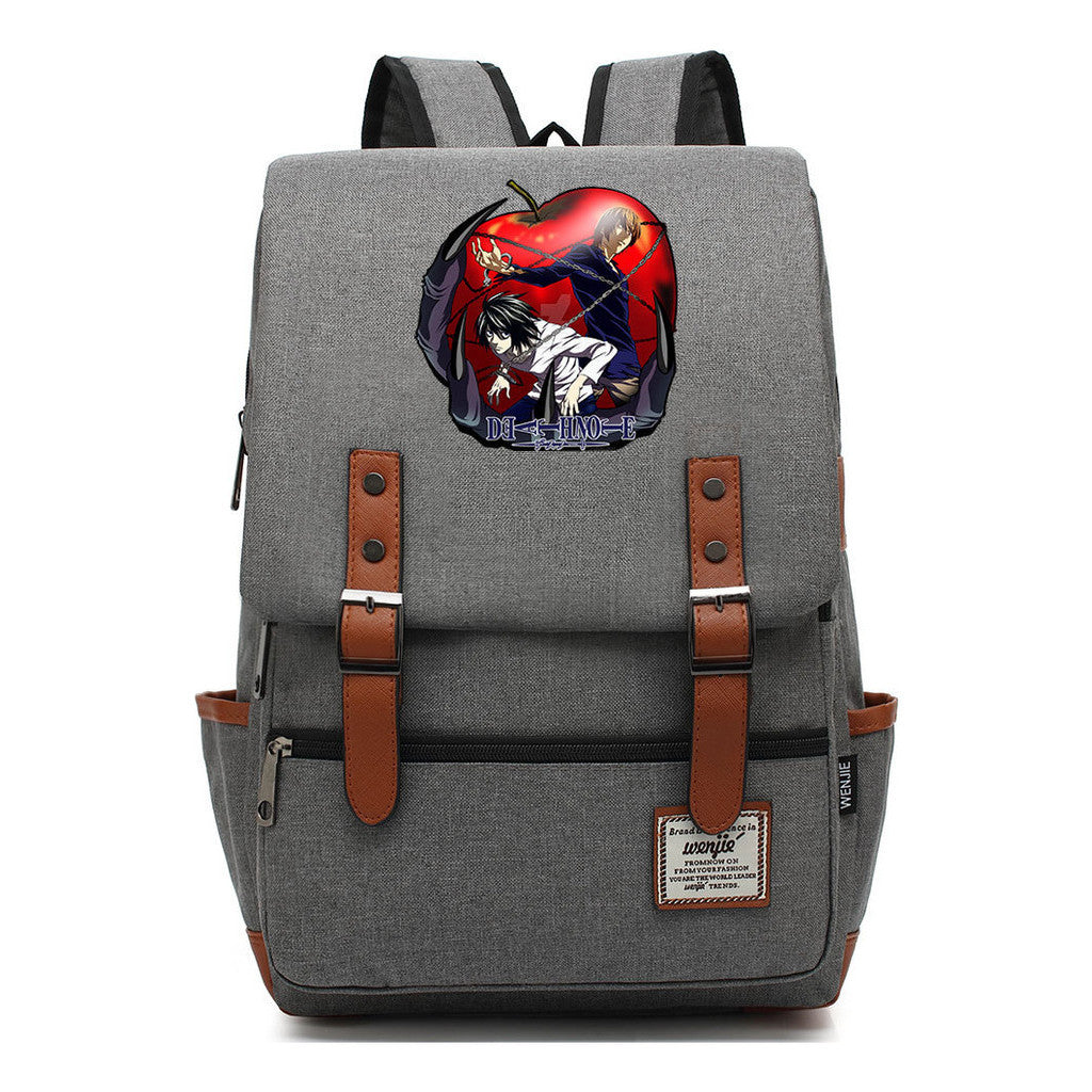 Manga Death Note Youth Student School Bag Men's And Women's Leisure Belt Buckle Backpack