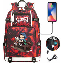 Cartoon Printed Usb Large Capacity Youth Student Backpack For Men And Women's Leisure Travel Backpack