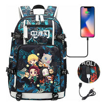 Cartoon Printed Usb Large Capacity Student Backpack For Leisure Travel Backpack