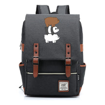 Cartoon Cute Three Bears Printed Youth School Bag For Men And Women Leisure Belt Buckle Classic Backpack