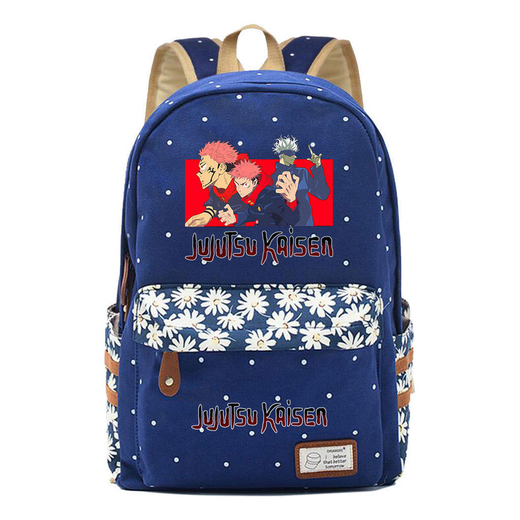 Cartoon Teenage Girl Student Backpack Casual Canvas Backpack
