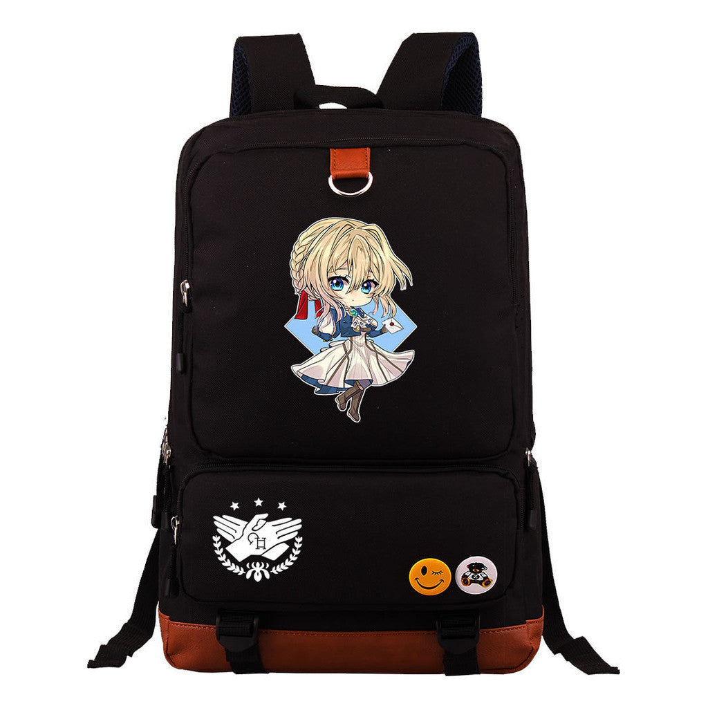 Violet Eternal Garden Printed Youth Student School Bag Large Capacity Travel Bag Men's And Women's Backpack