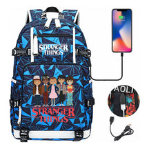 Strange Story Printed Usb Youth Student Backpack For Men And Women's Leisure Travel Backpack