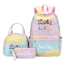 Beautiful Girl Warrior Teenage Student Girl Backpack Lunch Bag Three Piece Set Backpack Cover