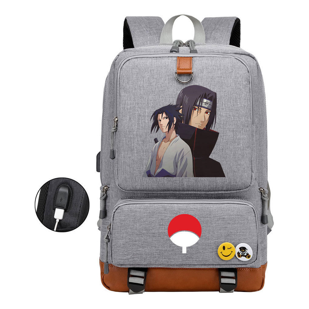 Printed Usb Youth Student Backpack For Leisure Travel Backpack