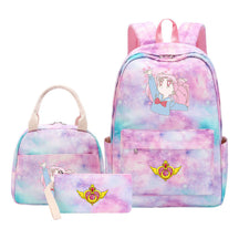 Beautiful Girl Warrior Teenage Girls Backpack Lunch Bag Three Piece Set With Backpack Cover